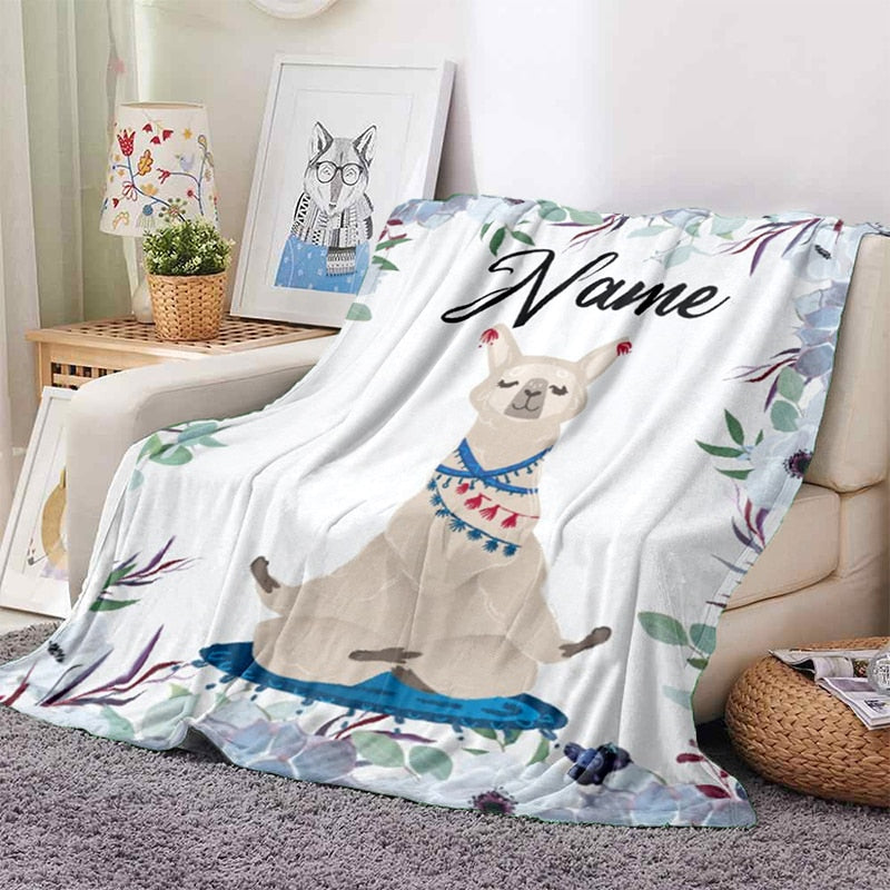 Custom Name Animal Print Blanket - Personalized Fleece Throw - Just Kidding Store