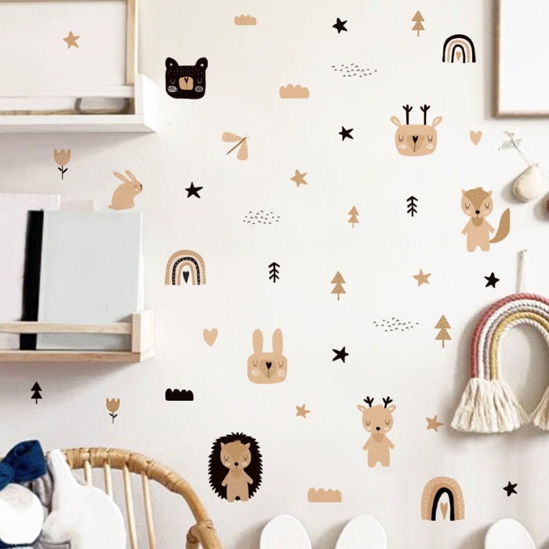 Boho Forest Animals Nursery Children Wall Decals - Just Kidding Store