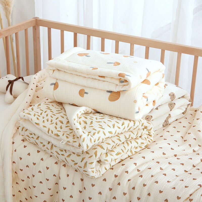 Light Baby Quilt - Muslin Blanket Bedspread - Just Kidding Store