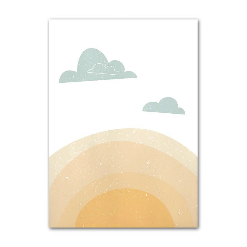 Abstract Sun Rainbow Cloud Canvas Prints - Just Kidding Store