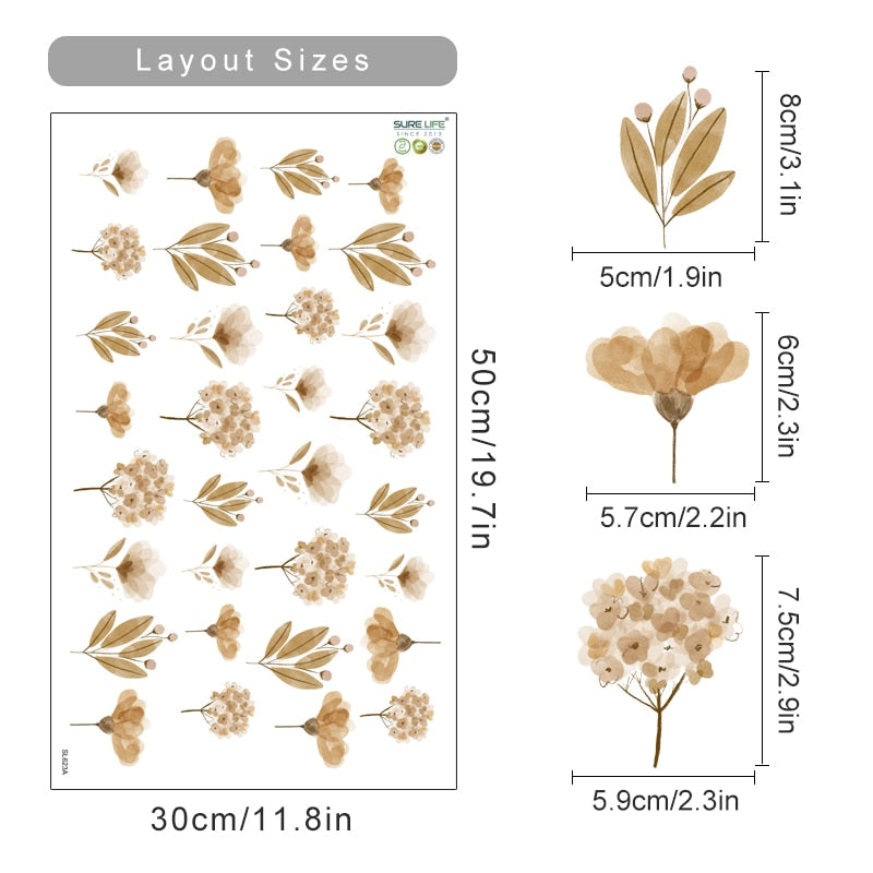 Floral Botanical Butterfly Watercolor Wall Stickers - Just Kidding Store