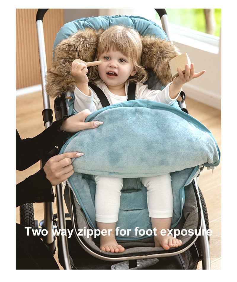 Winter Windproof Footmuff - Adjustable Length Pram Sack 0-4Y - Just Kidding Store