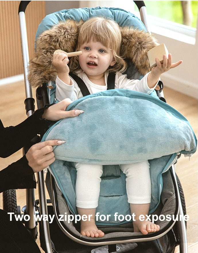 Winter Windproof Footmuff - Adjustable Length Pram Sack 0-4Y - Just Kidding Store