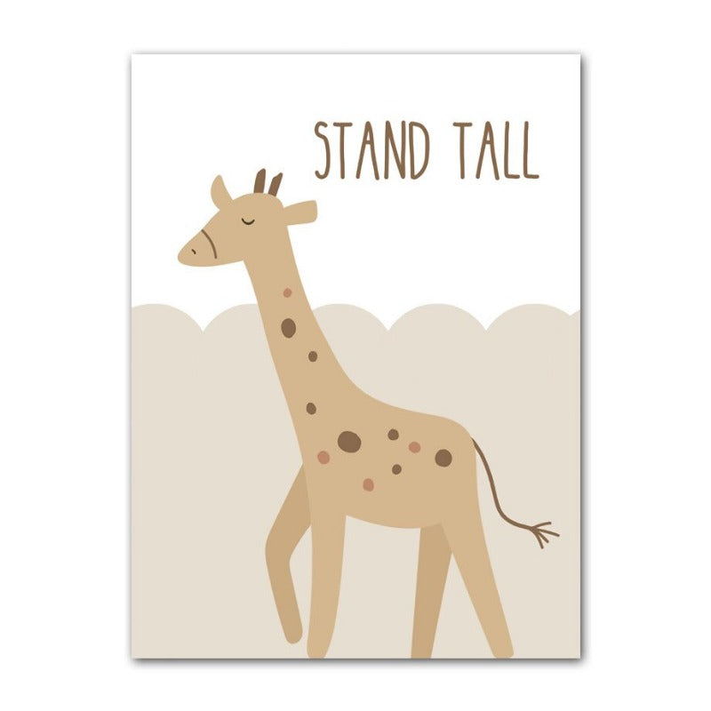 Lion Giraffe Leopard Custom Initials Canvas Prints - Just Kidding Store