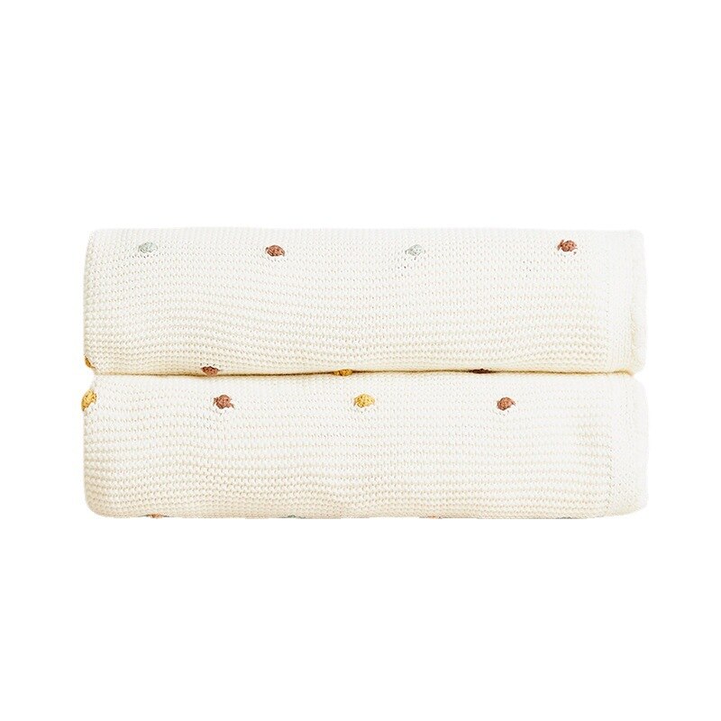 Colourful Spots Baby Kids Cotton Knitted Blanket - Just Kidding Store