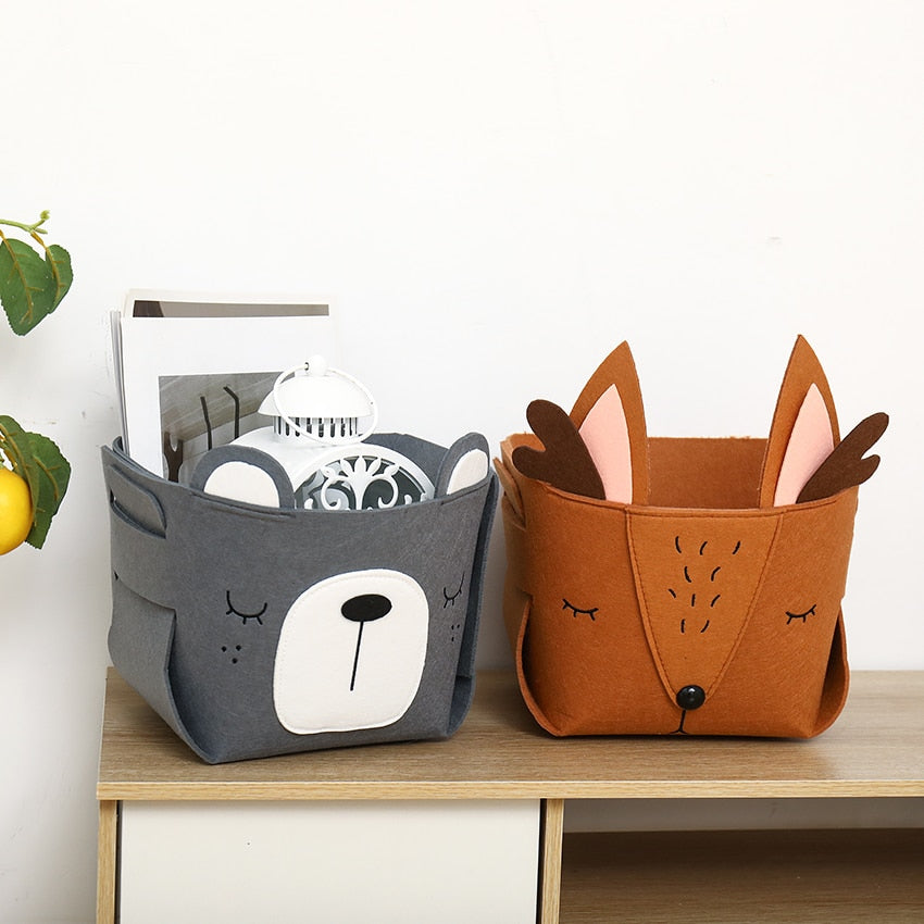 Woodland Animals Felt Storage Baskets