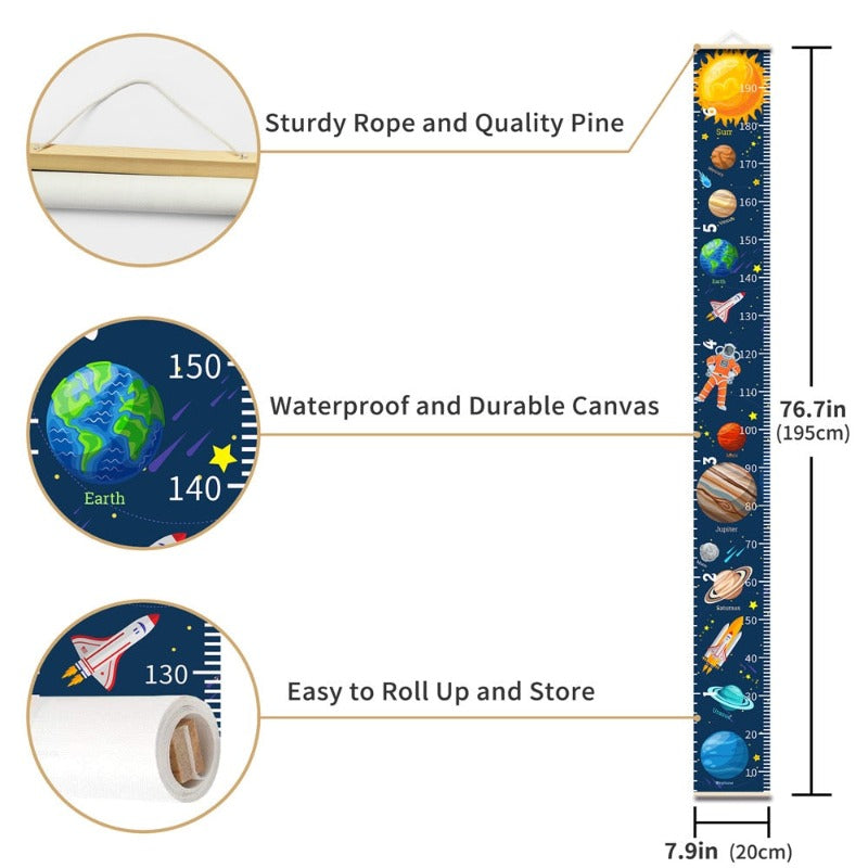 Outer Space Height Measure - Hanging Growth Chart - Just Kidding Store