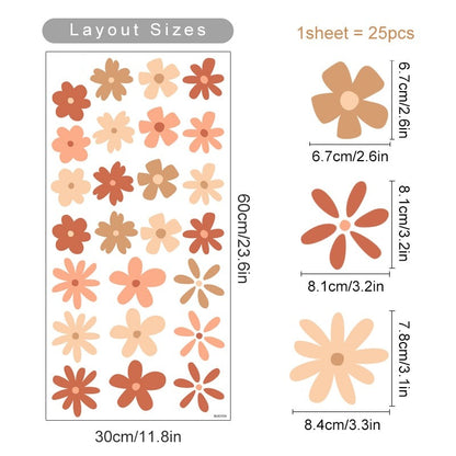 Boho Daisy Nursery Floral Wall Stickers - Just Kidding Store
