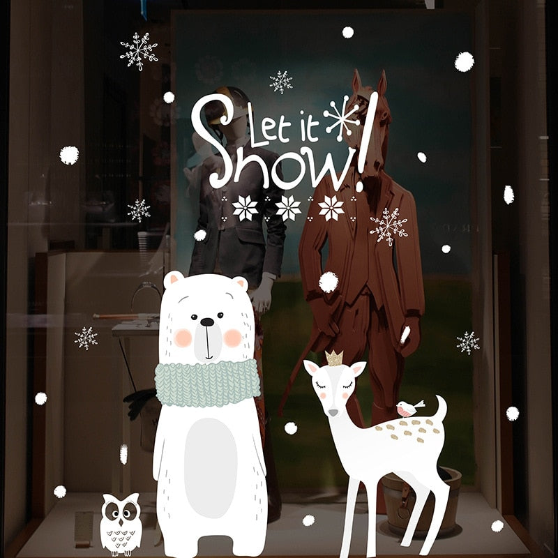 Let It Snow Wall Glass Children Winter Decal - Just Kidding Store