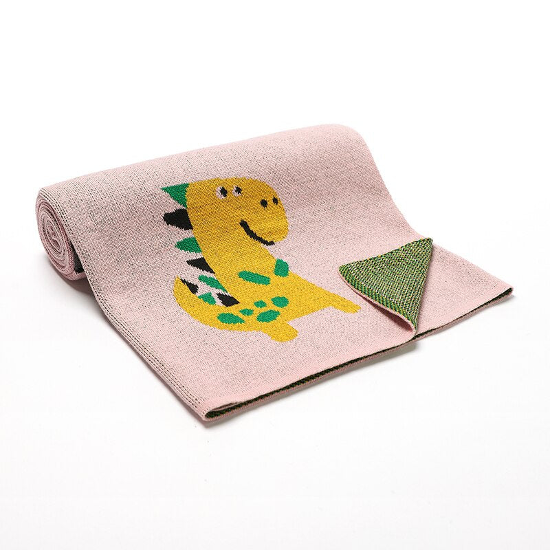 Baby Dinosaur Cotton Knitted Blanket - Just Kidding Store