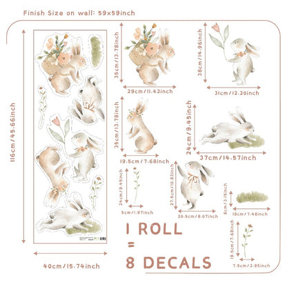 Sakura Flowers Nursery Boho Wall Decals - Just Kidding Store