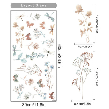 Boho Spring Garden Watercolor Nursery Wall Decals - Just Kidding Store