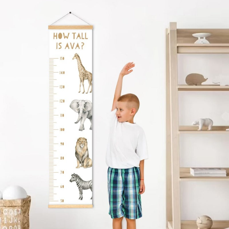 Personalised Safari Growth Chart - Height Measure Ruler - Just Kidding Store