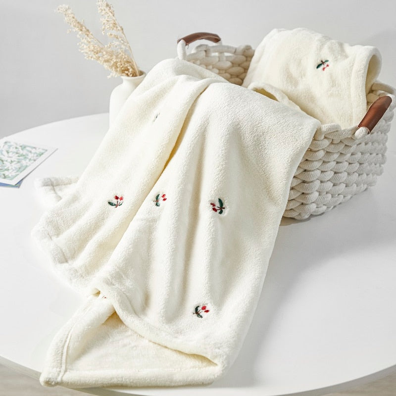 Embroidered Polar Fleece Baby Children Blanket - Just Kidding Store