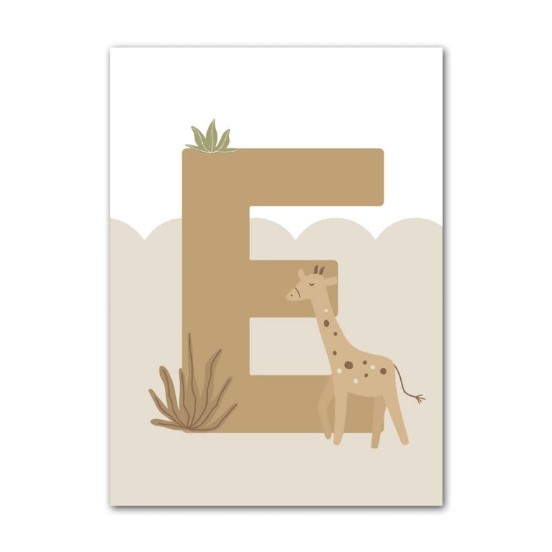 Lion Giraffe Leopard Custom Initials Canvas Prints - Just Kidding Store
