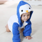 Baby Hooded Bathrobe - Terry Towel - Penguin - Just Kidding Store