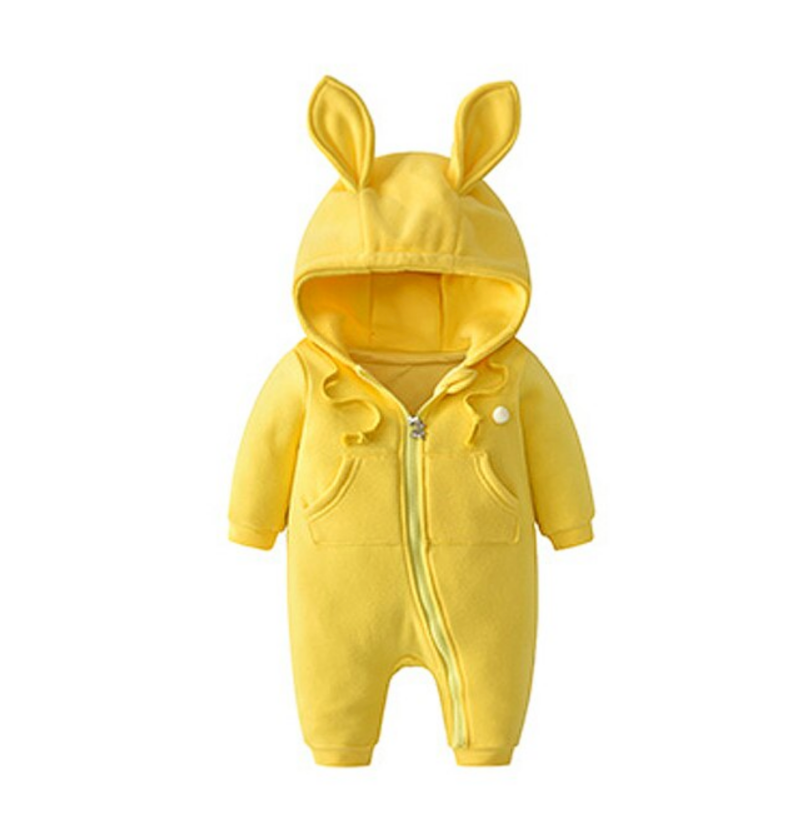 Bunny Rabbit Baby Kids Hooded Winter Romper - Just Kidding Store