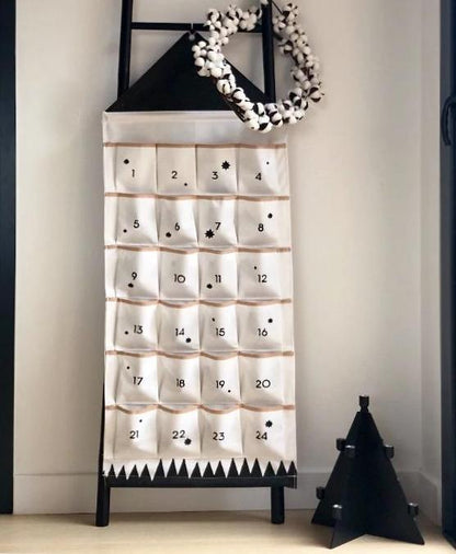 Wall Hanging Advent Calendar - 24 Pockets Canvas Storage Bag - Just Kidding Store