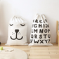 Canvas Storage Bag - Smily Bear Kids Toys Pouch - Just Kidding Store