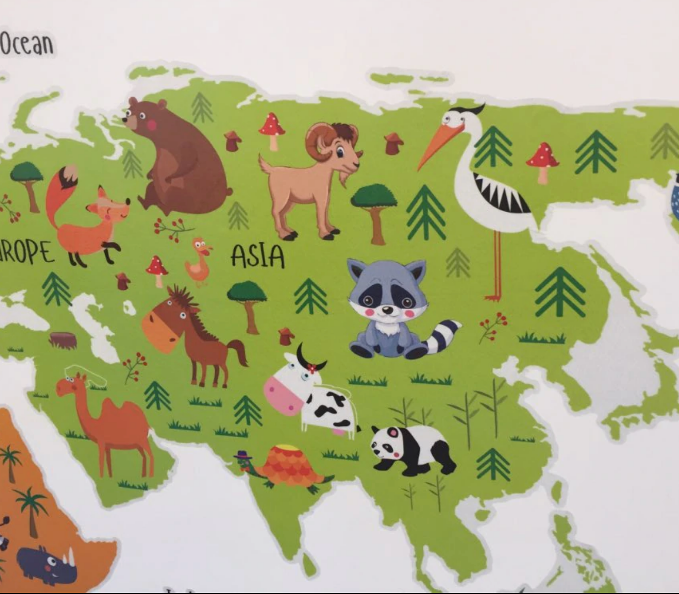 World Map With Animals Decal I Love The World Wall Sticker Just Kidding Store
