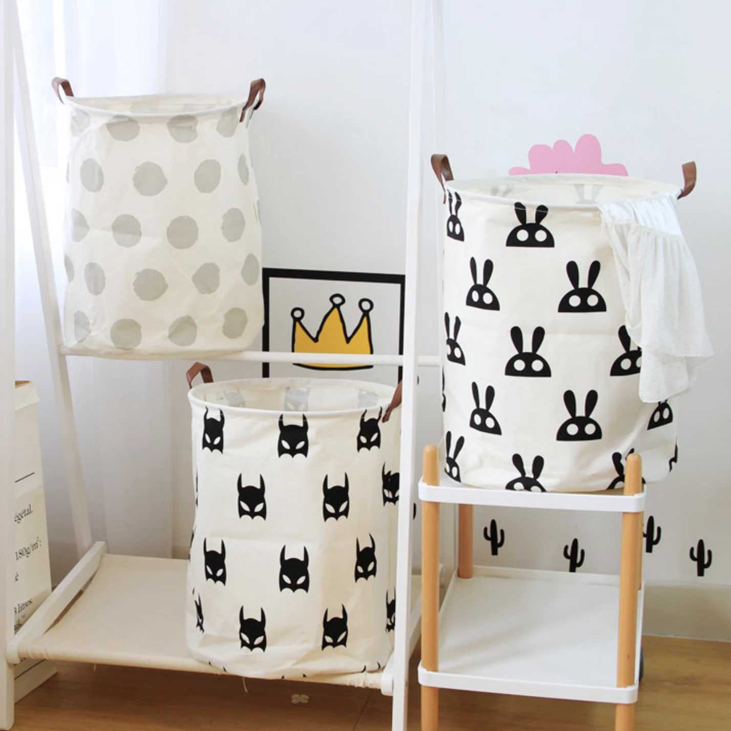 Monochrome Super Large Toy Storage Hamper Bag - Laundry Basket - Just Kidding Store