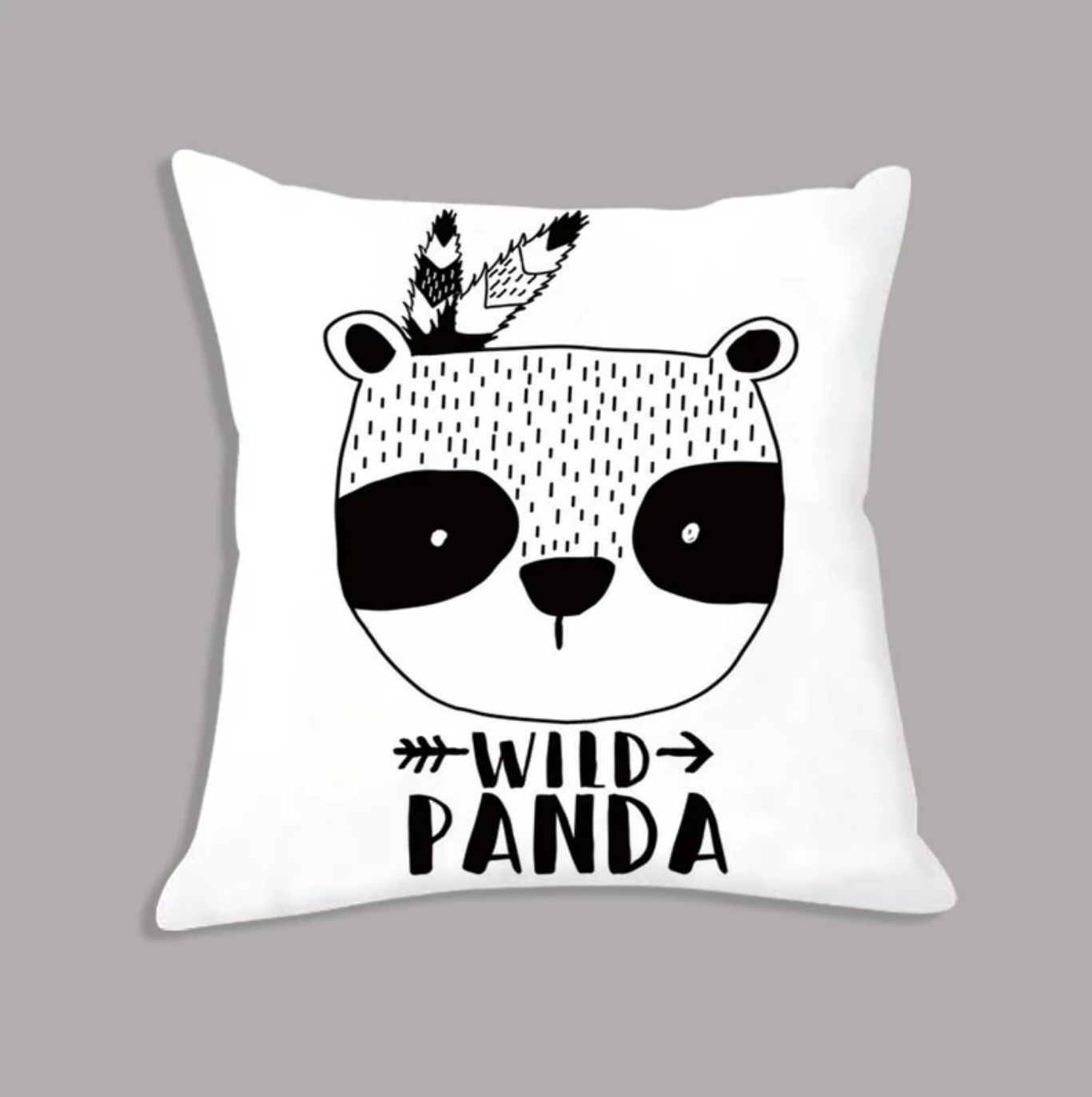 Tribal Wild Panda Nordic Kids Cushion Covers - Just Kidding Store