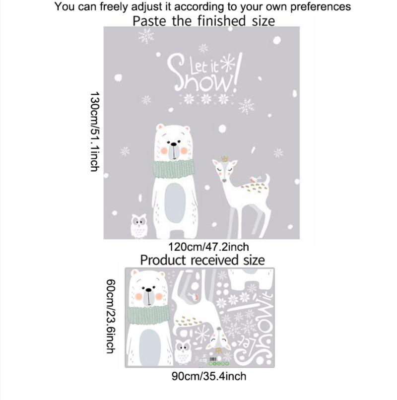Let It Snow Wall Glass Children Winter Decal - Just Kidding Store