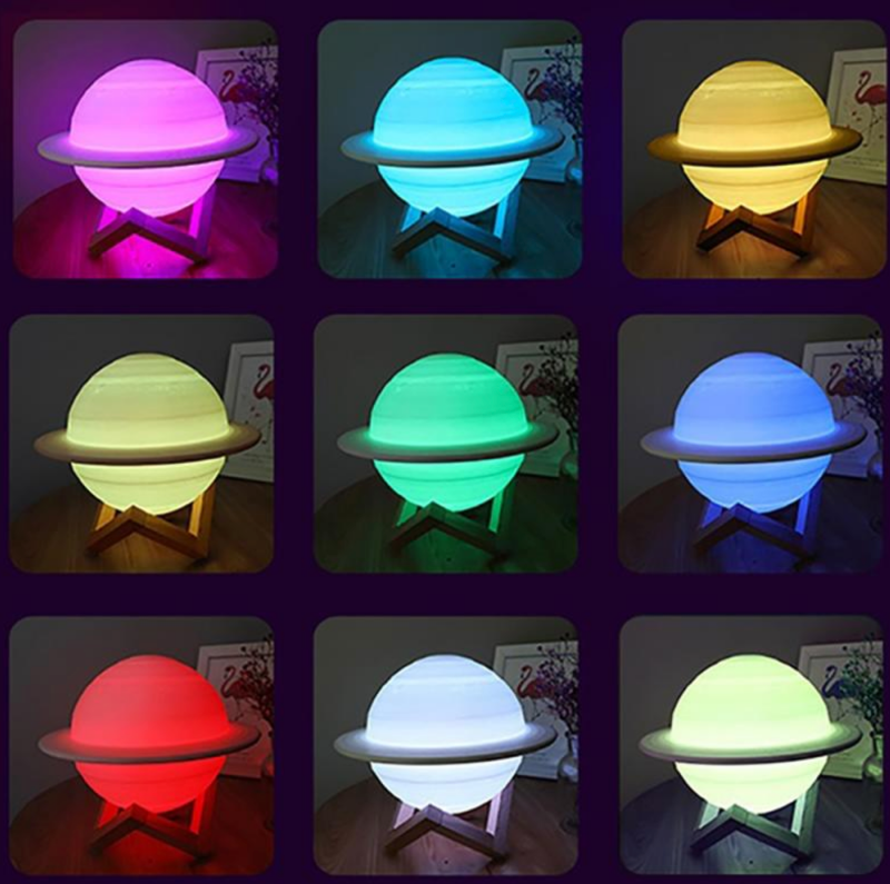 Saturn Lamp - 3D Print Night Light - Just Kidding Store