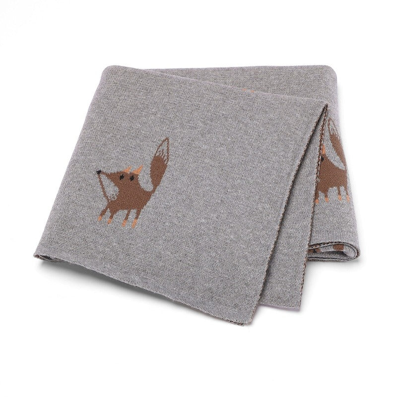 Little Foxes Cotton Knitted Blanket - Just Kidding Store