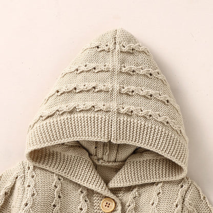 Hooded Knitted Baby Infant Toddler Jumpsuit - Just Kidding Store