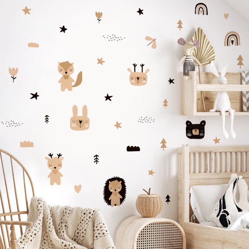 Boho Forest Animals Nursery Children Wall Decals - Just Kidding Store