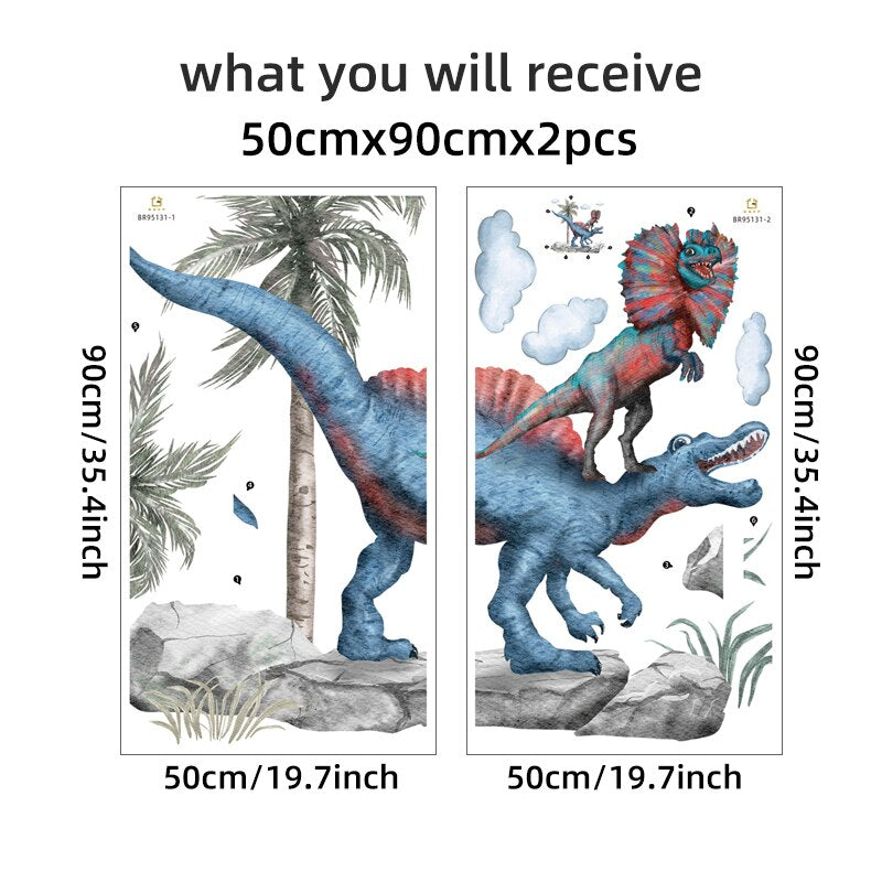 Watercolor Dinosaurs Wall  Decals - Just Kidding Store