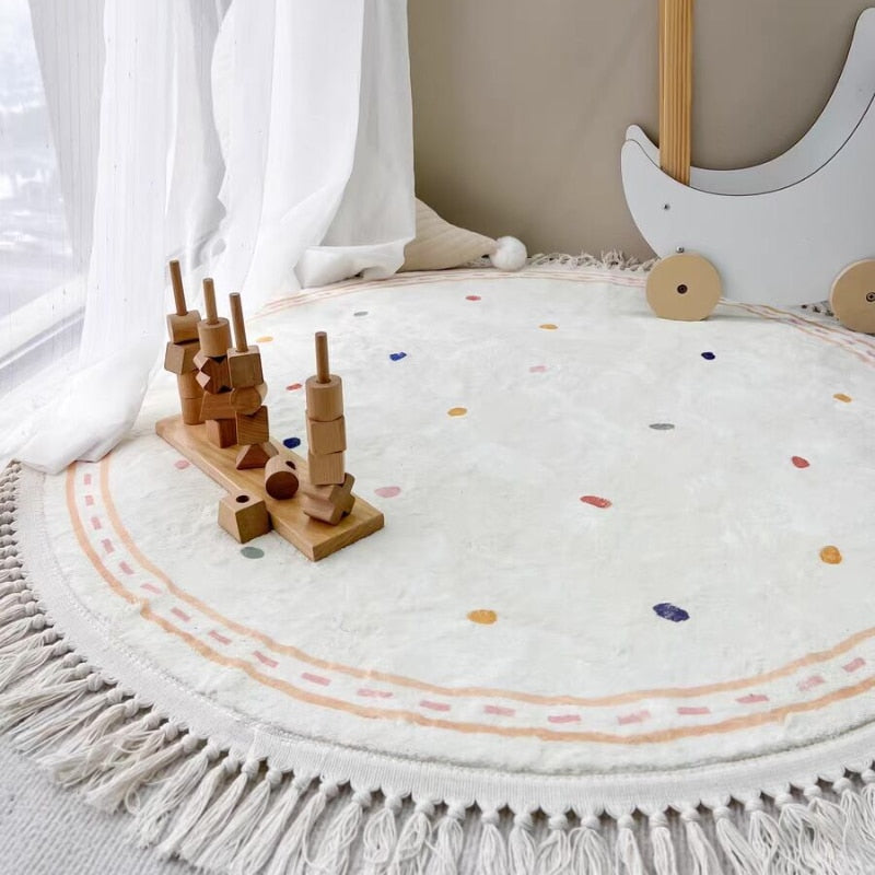 Round Tassel Dot Carpet - Just Kidding Store