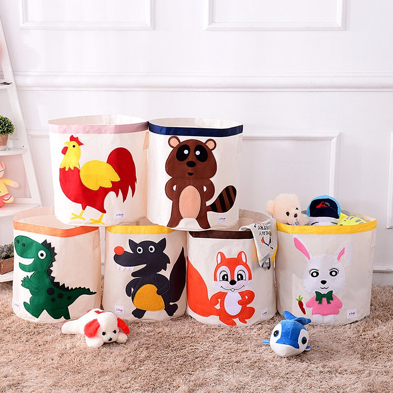 Cartoon Toy Storage - Kids Laundry Basket - Just Kidding Store