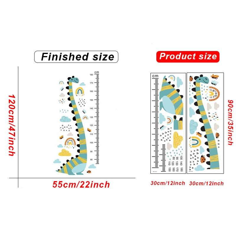 Dinosaur Height Measure Wall Decal - Growth Chart Sticker - Just Kidding Store