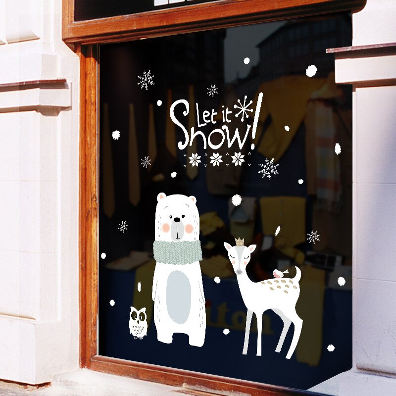 Let It Snow Wall Glass Children Winter Decal - Just Kidding Store