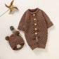 Hooded Knitted Baby Infant Toddler Jumpsuit Set - Just Kidding Store