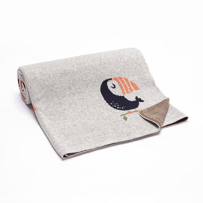 Toucan Cotton Baby Nursery Children Knitted Blanket - Just Kidding Store