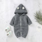 Hooded Knitted Infant Jumpsuit