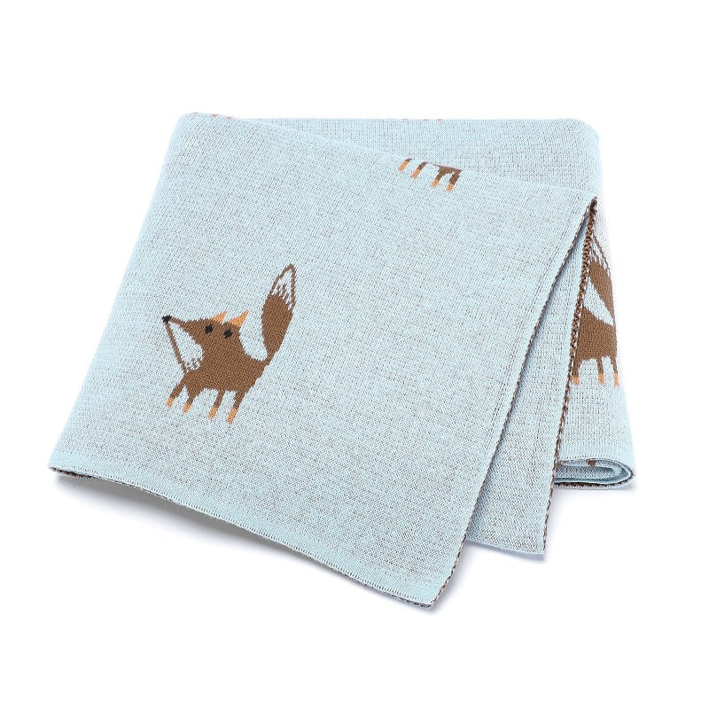 Little Foxes Cotton Knitted Blanket - Just Kidding Store