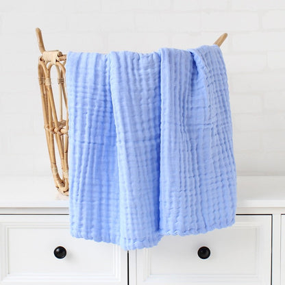 Custom Name Embroidery 6 Layers Muslin Swaddle - Cotton Blanket - Just Kidding Store