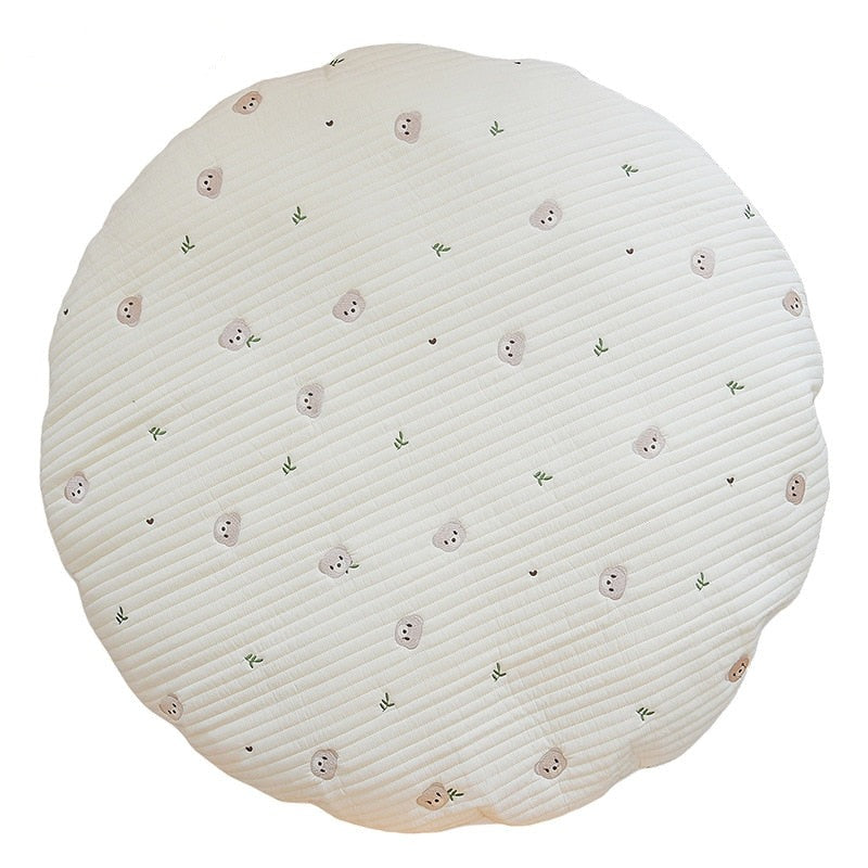 Embroidered Nursery Baby Play Mat - Brown Bear - Just Kidding Store