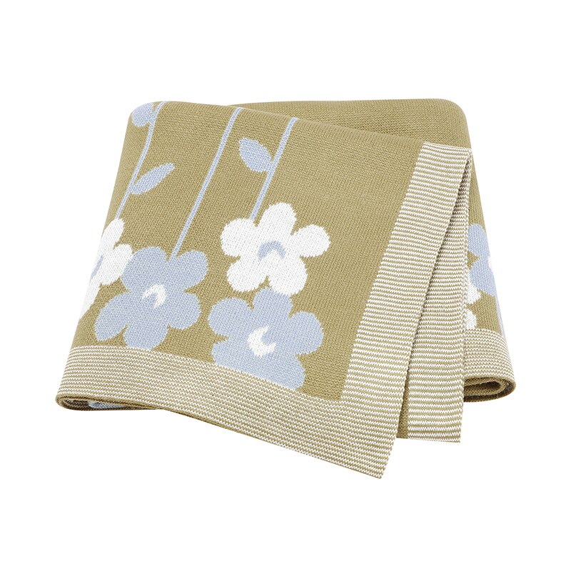 Spring Flowers Knitted Baby Children Blanket - Just Kidding Store