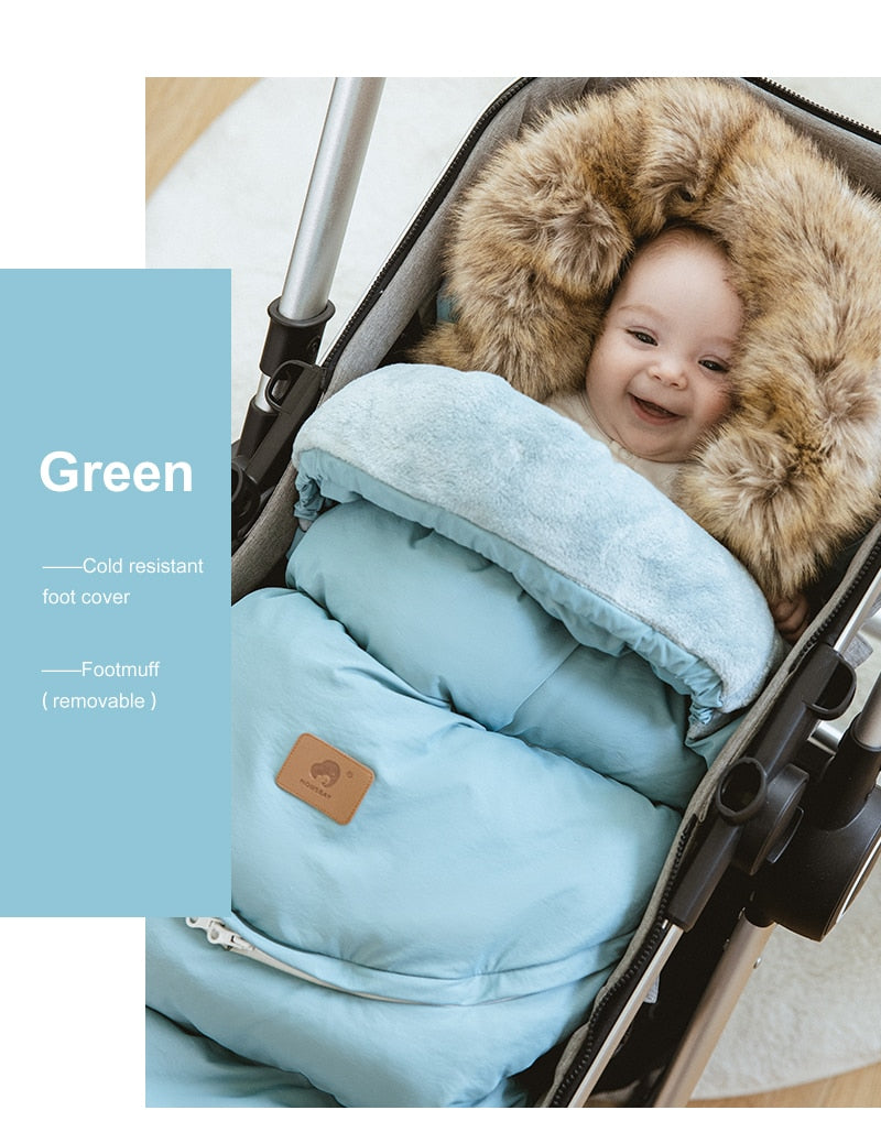 Winter Windproof Footmuff - Adjustable Length Pram Sack 0-4Y - Just Kidding Store