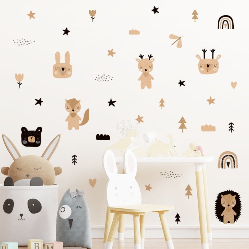 Boho Forest Animals Nursery Children Wall Decals - Just Kidding Store