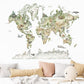 Watercolor Animals Wildlife World Map Wall Stickers - Just Kidding Store