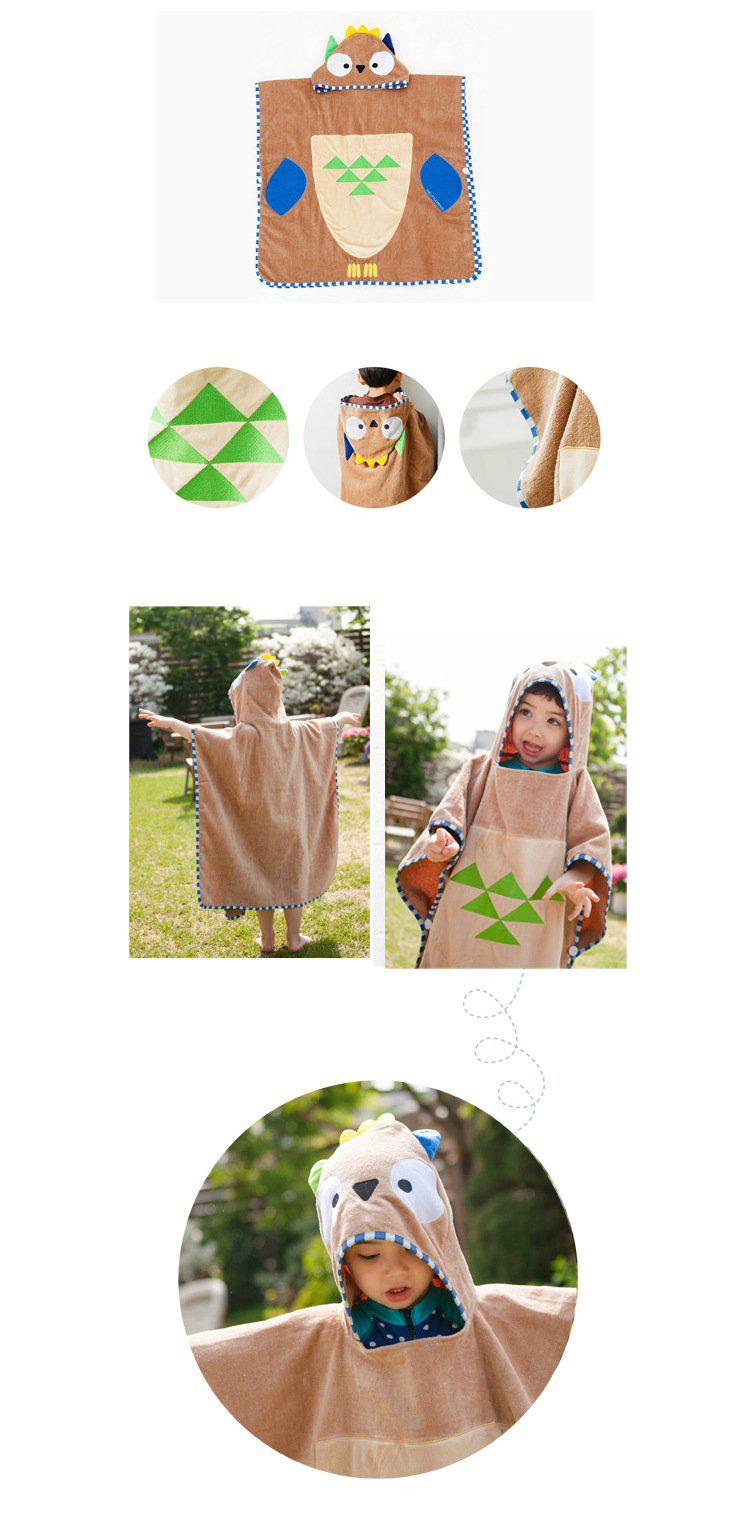 Beach Hooded Towel -  Hooded  Poncho - Brown Owl - Just Kidding