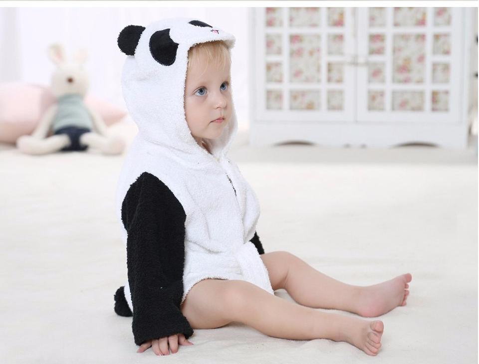 Baby Hooded Bathrobe - Panda - Just Kidding Store