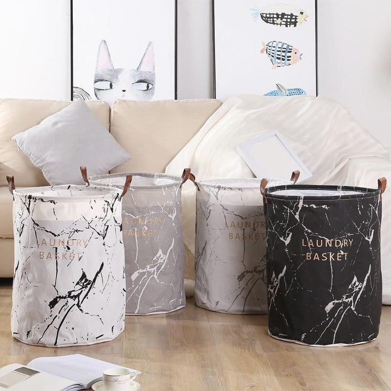 Marble Laundry Baskets - Black-White-Gray - Just Kidding Store
