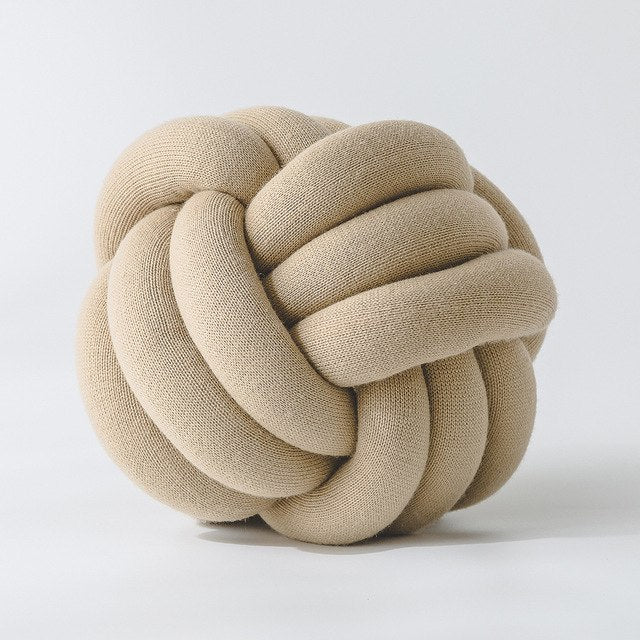 Handmade Beige Knot Jersey Pillow - Just Kidding Store